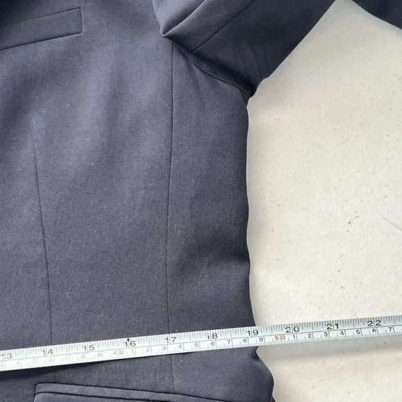 J Crew Blazer Womens Sz 14 100% Wool Vintage Green Tag Navy Preppy Made in Japan - Picture 11 of 12